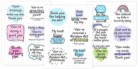 Printable Random Acts Of Kindness Cards Pay It Forward Etsy Random
