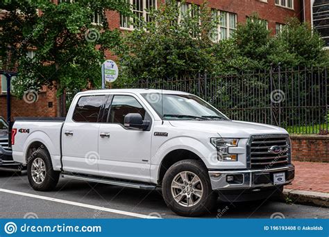 White Ford Truck Pickup Parked On The Side Of The Street Philadelphia