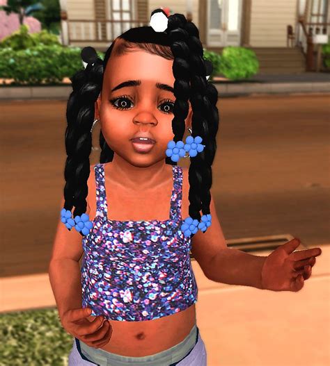 Ebonix Xoe Toddler Hair Sims 4 Sims Hair Sims 4 Curly Hair