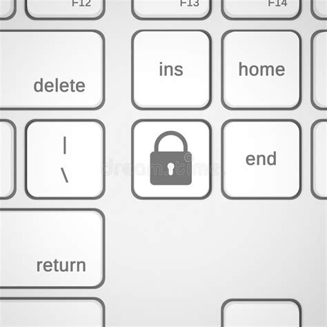 Security Button On The White Keyboard Stock Illustration Illustration