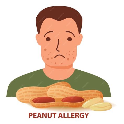 Premium Vector Nut Allergy Symptoms Problem Swollen Man Character
