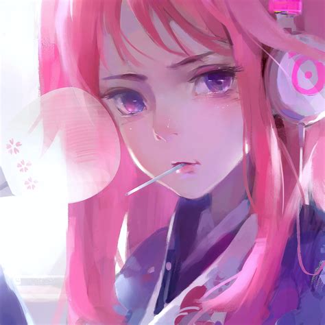 2048x2048 Cute Anime Girl Pink Art 4k Ipad Air Hd 4k Wallpapers Images