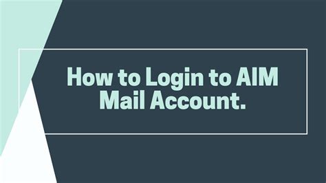 Aim Mail Aim Mail Login 🏊