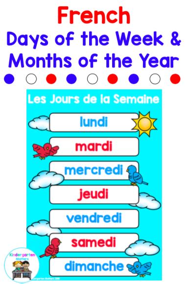 Days Of The Week In French Free Printables Thekidsworksheet