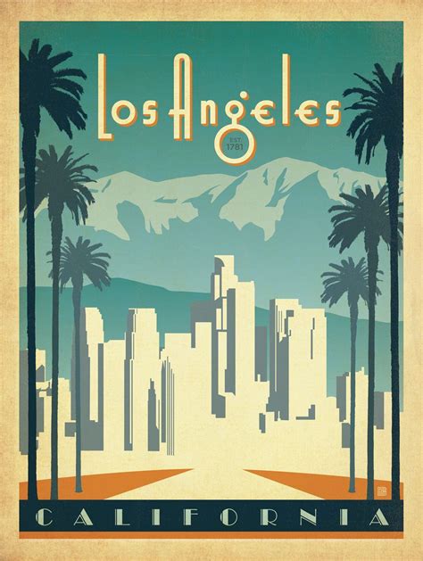Los Angeles Art Multi Panel La Los Angeles Poster Framed Los Angeles