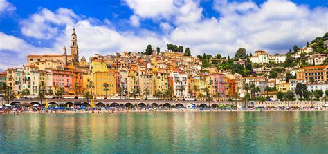 Colorful Houses In Provence Village Of Menton Stock Image Image Of