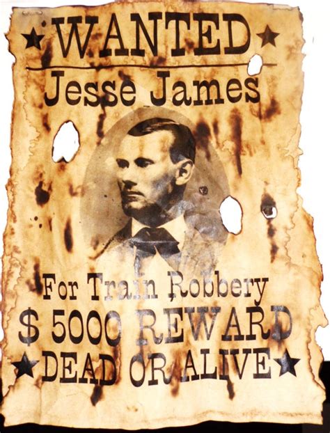 Aged Jesse James Wanted Poster Replica Print By Hallofrelics 1000