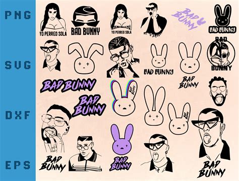 Bad Bunny Svg Png Dxf Bad Bunny Svg Silhouette File For Etsy