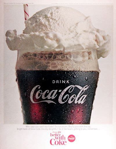 Coca Cola Ice Cream Float Original Vintage Advertisement Who Says You Can T Top Coke Try