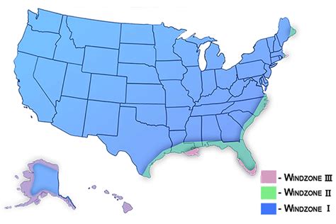 Usa Wind Zone I Ii And Iii Map Oliver Technologies Inc