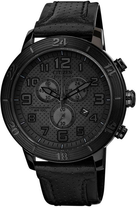 Đồng Hồ Unisex Chronograph Drive From Citizen Eco Drive Black Leather
