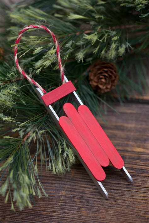 How To Make A Popsicle Stick Sled Ornament Christmas Ornaments