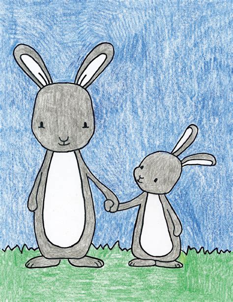 It makes a fun diy easter decoration. Draw a Mom and Baby Bunny · Art Projects for Kids