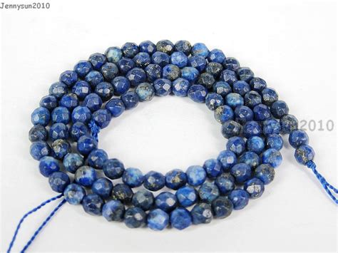 Natural Lapis Lazuli Gems Stones 4mm Faceted Round Spacer Loose Beads