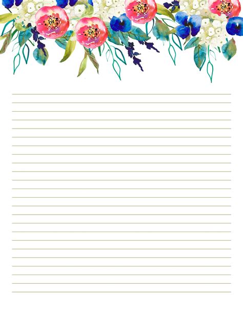 Free Printable Floral Stationery Paper Printable Word Searches