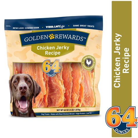 Golden Rewards Chicken Flavor Jerky Treats For Dogs 64 Oz