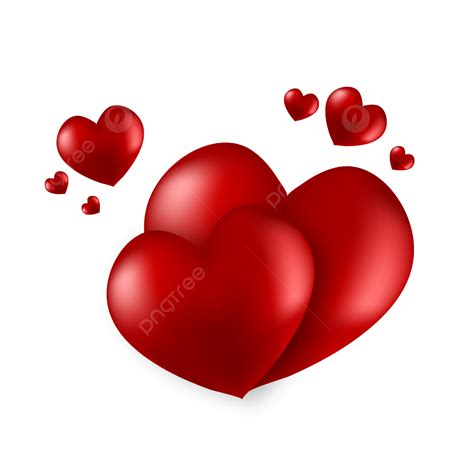 Red 3d Heart Realistic Shadow Clipart 3d Heart 3d Love Valentines