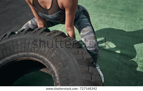 Closeup Girl Holding Tire Her Hands Stock Photo 727168342 Shutterstock