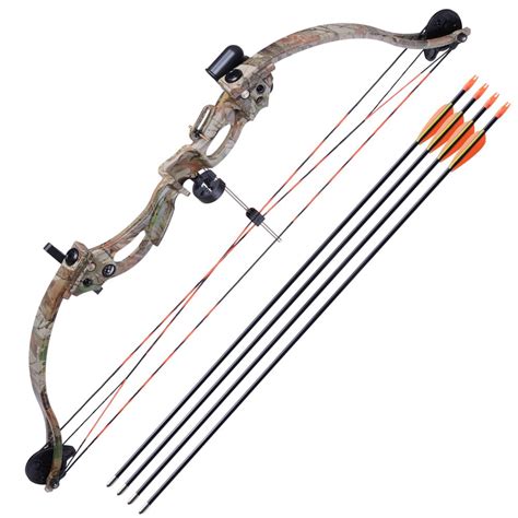 34 Junior Compound Bow Kit W 4pcs 28 Arrow Set Youth Archery Draw