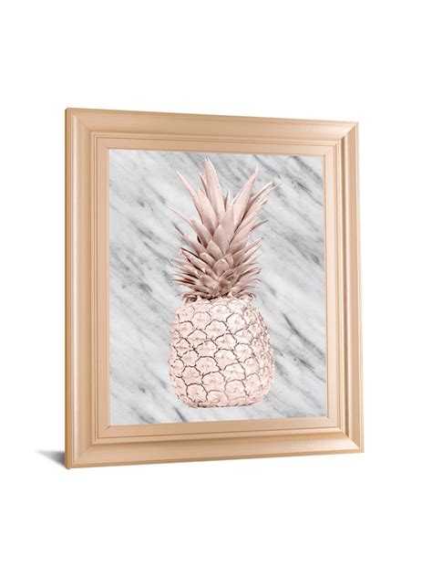 Rose Gold Pineapple On Gray Marble By Nature Magick Classy Art