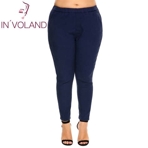 Involand Women Pencil Pants Summer Autumn Plus Size High Waist Stretch