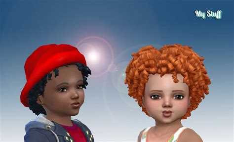 Mystufforigin Tight Curls Hair For Toddlers Sims 4 Hairs