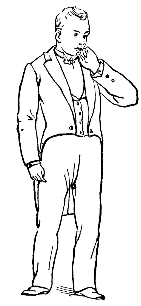 Male Standing Poses Reference Sketch Coloring Page