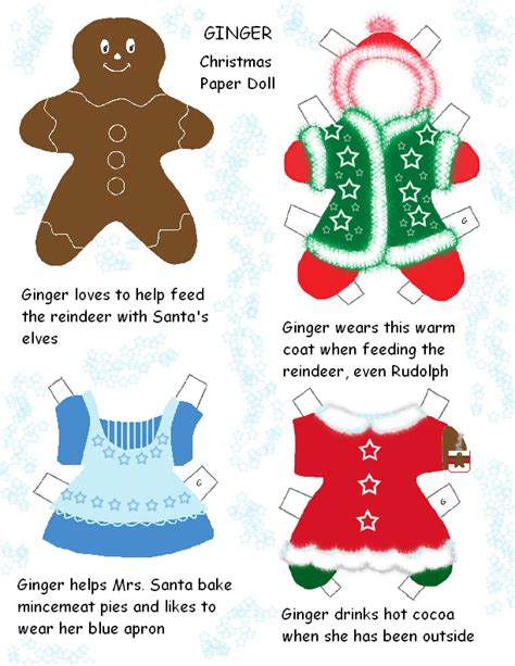 Meet Ginger And Snap Two Christmas Gingerbread Paper Dolls Cotton