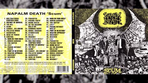Napalm Death Scum Full Album 25th Anniversary Edition Youtube