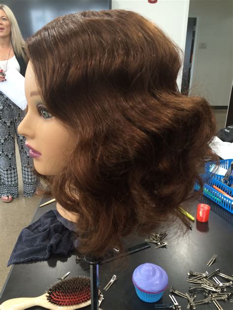 Pin Curls Brushed And Styled Pin Curls Curls Cosmetology