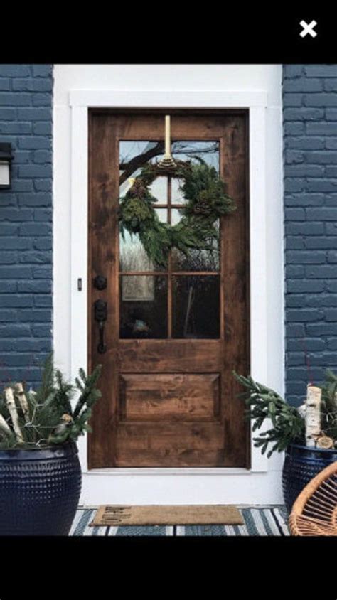 Solid Hardwood Front Door With Safety Glass Hand Made Etsy In 2021