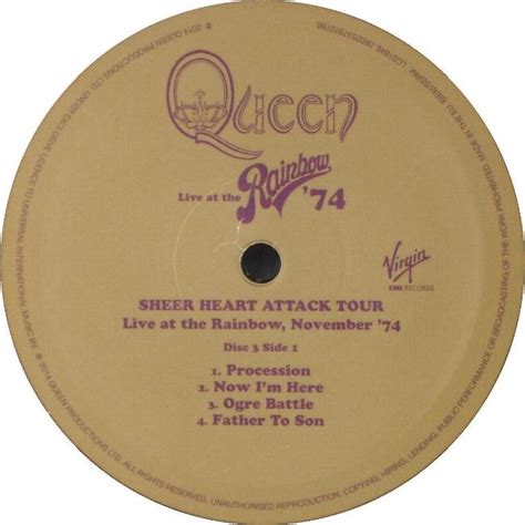 Queen Live At The Rainbow 74 Album Gallery