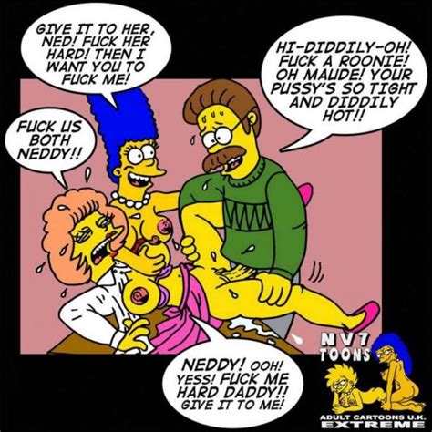 Rule 34 Female Human Male Marge Simpson Maude Flanders Ned Flanders Nev Straight Tagme The