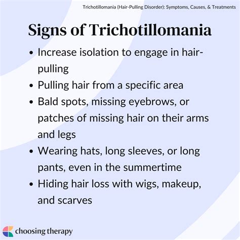 trichotillomania hair pulling disorder symptoms causes and treatments choosing therapy