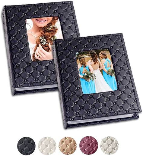5x7 Small Photo Album 2pack Upgraded Leather Cover With Frame Each