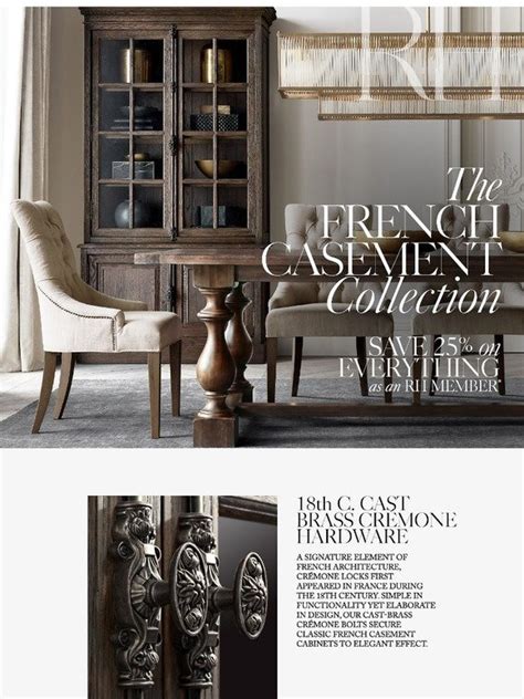 This compensation may impact how and where products appear on this site (including, for example, the order in which they appear). Restoration Hardware: The French Casement Collection Featuring 18th C. Cast Brass Crémone ...