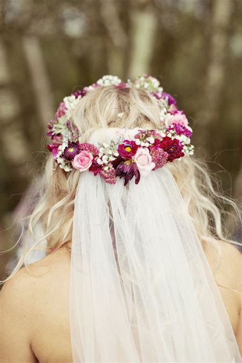 Whimsical Woodland Autumn Wedding Flower Crown Veil Flower Crown