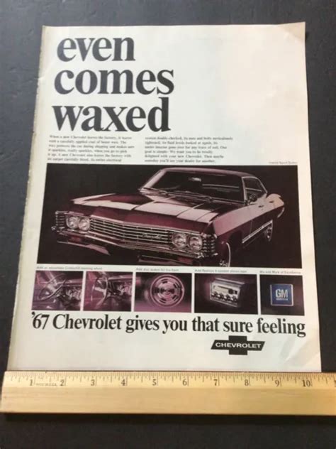 1967 Chevrolet Impala Car Ad Chevy Clipping Original Vintage Magazine