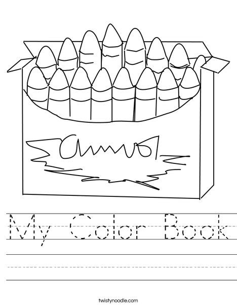 My Color Book Worksheet Twisty Noodle