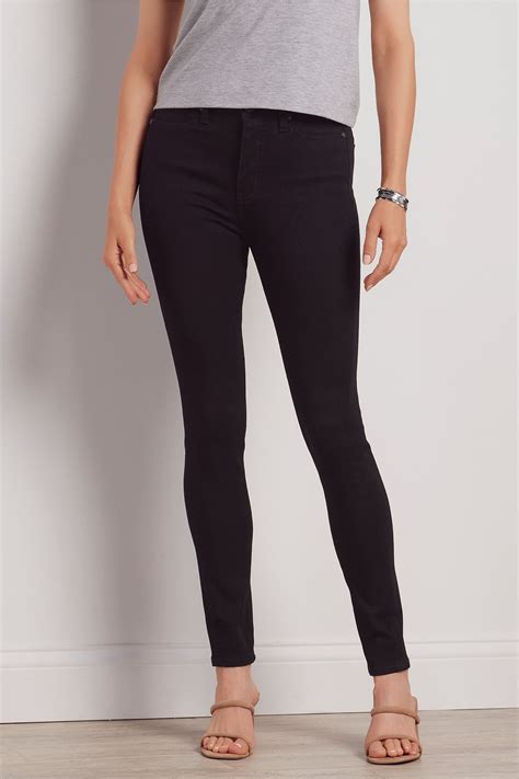 Women Ultimate Denim Black High Rise Skinny Jeans Soft Surroundings Outlet