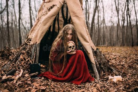 Witch In Forest Stock Photo Image Of Myth Scary Horror 71651512