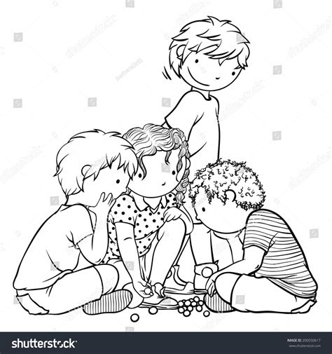 500 x 500 jpeg 68 кб. Group Children Playing Marbles Illustration Coloring Stock ...