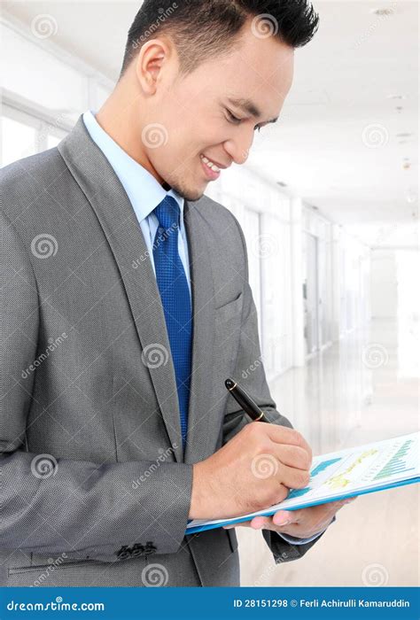 Business Man Signing Contract Stock Photo Image Of Smile Asian 28151298