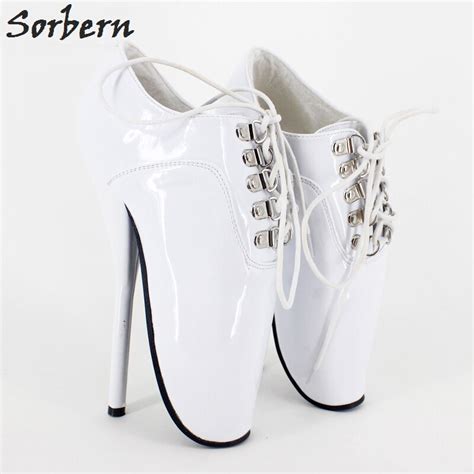 sorbern woman boots 18cm high spike heel black ankle ballet boots lace up pointed toe sexy