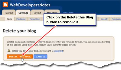 How To Delete A Blog At Blogger