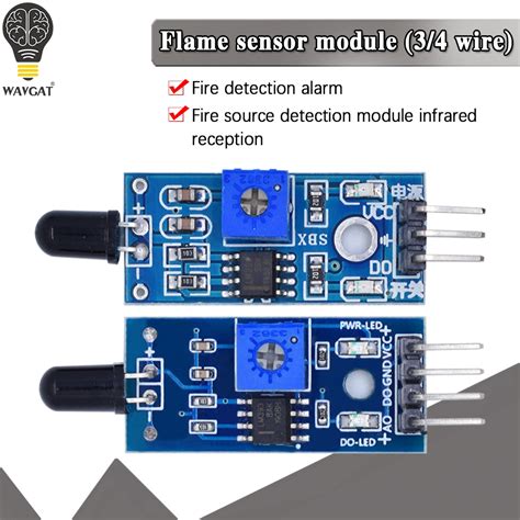 Lm393 3 4 Pin Ir Flame Detection Sensor Module Fire Detector Infrared