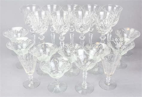 Sold Price Collection Mid C Etched Crystal Bar Glassware November 4 0120 4 00 Pm Est