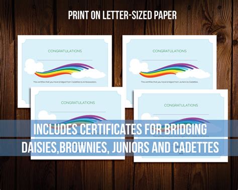 Girl Scout Bridging Certificate Printable Etsy