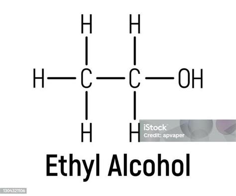 Label Ikon Formula Kimia Konsep Etil Alkohol Roh Ilustrasi Vektor Font