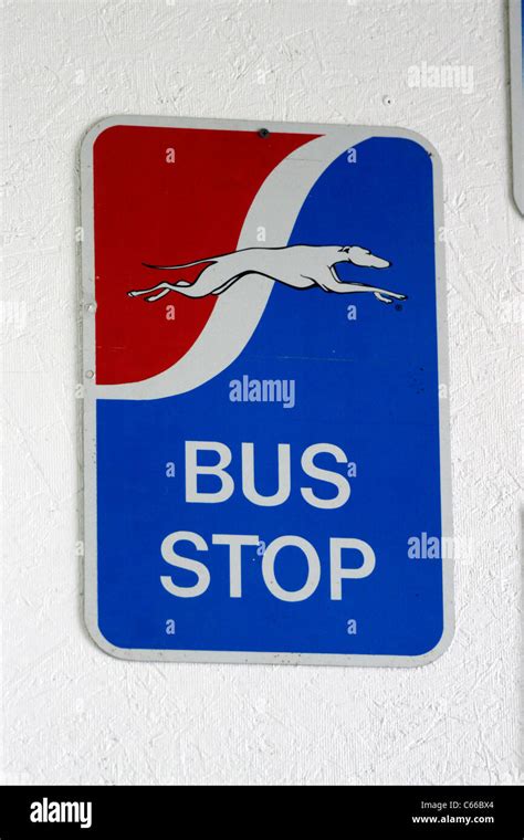 Greyhound Bus Stop Sign Greyhound Bus Museum Hibbing Minnesota Stock